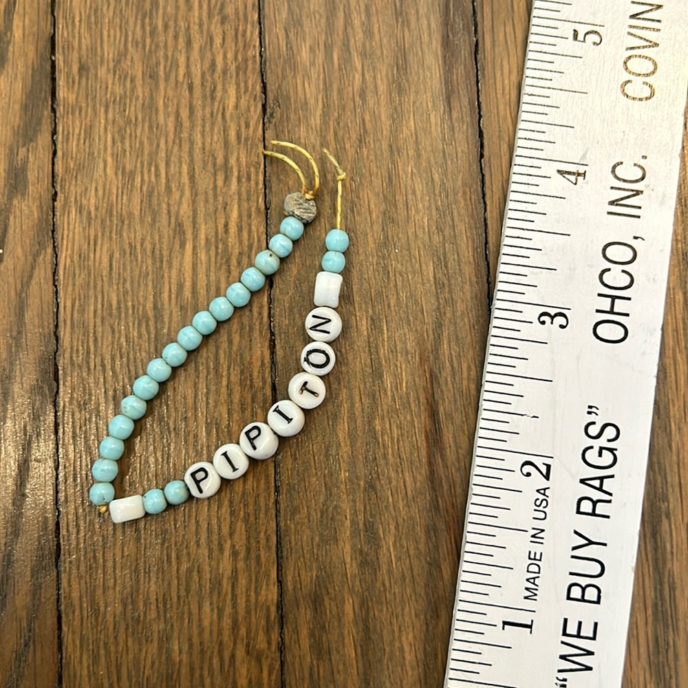 Antique glass hospital  ID bracelet